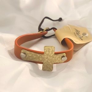 Atelier Village Leather Cross Bracelet